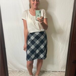 Talbots Black and White Plaid Pencil Skirt NWT Talbots Classic